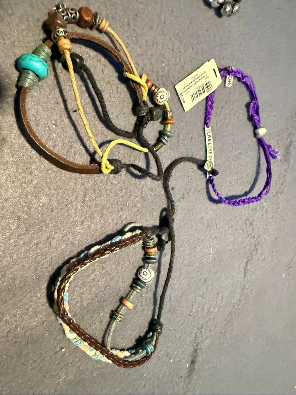 Handmade Multicolor & Purple Boho Friendship Bracelet Set